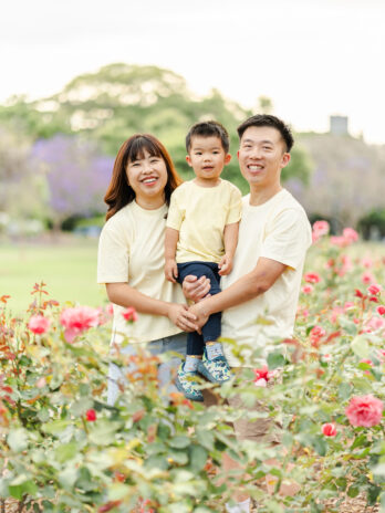 Brisbane Family Photographer Jacaranda Rose Garden Portrait